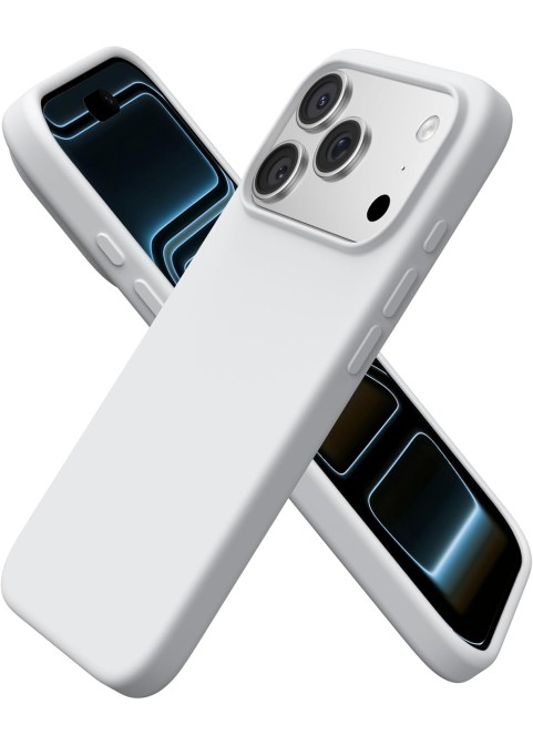 Ip17Pro Liquid Silicone Magnetic Shockproof Phone Case-Light Gray