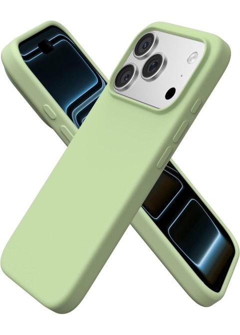 Ip17Pro Liquid Silicone Magnetic Shockproof Phone Case-Matcha