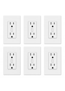Smart Wall socket, 2.4GHz Wi-Fi smart socket compatible,6 Pack（white ）